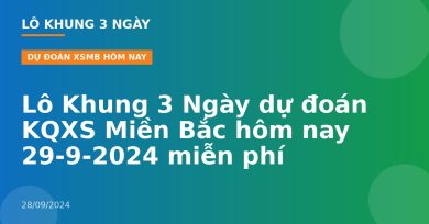 Lô Khung 3 Ngày dự đoán KQXS Miền Bắc hôm nay 29-9-2024 miễn phí